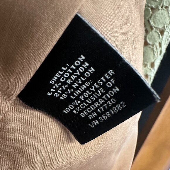 Victoria Beckman Mint Eyelet Lace Womens Plus Size 2X Zip Up Spring Jacket - Picture 3 of 5